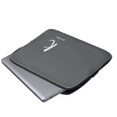 Eleganter grauer Monogram-Laptop-Sieb Laptopschutzhülle (Vorne Knopf)