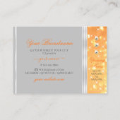 Eleganter grauer Orange Glitzer Silbergrenzendiama Visitenkarte (Rückseite)