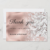 Eleganter grauer Rosengoldmarmor Vielen Dank Einladung (Vorderseite)