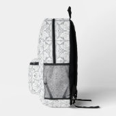 Eleganter grauer Rucksack mit Scroll-Muster (Rechts)