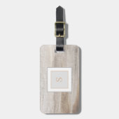 Eleganter grauer und beigefarbener Marmor mit Mono Gepäckanhänger (Vorderseite vertikal)
