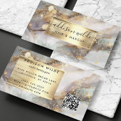 Eleganter grauer und goldener Marmor Visitenkarte