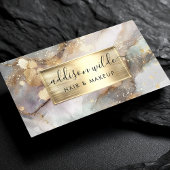 Eleganter grauer und goldener Marmor Visitenkarte