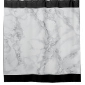 Eleganter grauer und weißer Marmor mit Silberakzen Duschvorhang (Vorderseite)