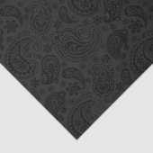 Eleganter grauer Vintager Paisley Schwarzer Hinter Seidenpapier (Ausschnitt)
