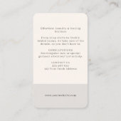 Eleganter grauer Wäscheservice Visitenkarte (Rückseite)