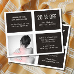 Eleganter Grauer Weißer Schwarzer Foto Massagether<br><div class="desc">Eleganter Flyer,  Coupon Design Vorlage mit einem beruflichen Studio-Foto. Perfektes Marketing Tool für Ihre Kunden. Dieser Flyer ist vollständig anpassbar,  Sie können Ihre persönlichen Daten einfach hinzufügen. Wenn Sie Hilfe benötigen,  um es anzupassen,  kontaktieren Sie uns bitte. 
Sie können dieses Produkt mit Visitenkarten abgleichen.</div>