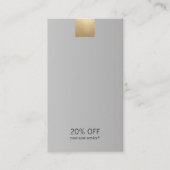 Eleganter Graugradient Gold Discount Vertikal Visitenkarte (Vorderseite)