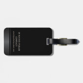 Eleganter Graugrau-Rahmen hinzufügen Logo schwarz Gepäckanhänger (Rückseite horizontal)