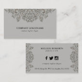 Eleganter Grauholz Visitenkarte (Vorne/Hinten)