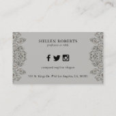 Eleganter Grauholz Visitenkarte (Rückseite)