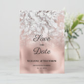 Eleganter Graurosa-Goldmarmor Save the Date Einladung (Stehend Vorderseite)