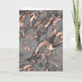 Eleganter graurosa Marmor Hochzeit ihrer Stimmkart Dankeskarte (Rückseite)