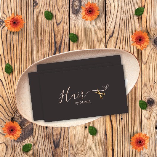 Eleganter Grauschere Friseursalon Terminkarte