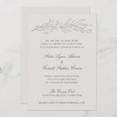 Eleganter Graustift Sketch Twig Probe Abendessen Einladung (Vorne/Hinten)