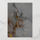 Eleganter Gray Alcohol Ink Wedding Gold Folieneinladung (Rückseite)