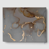 Eleganter Gray Alcohol Ink Wedding Gold Gästebuch (Rückseite)