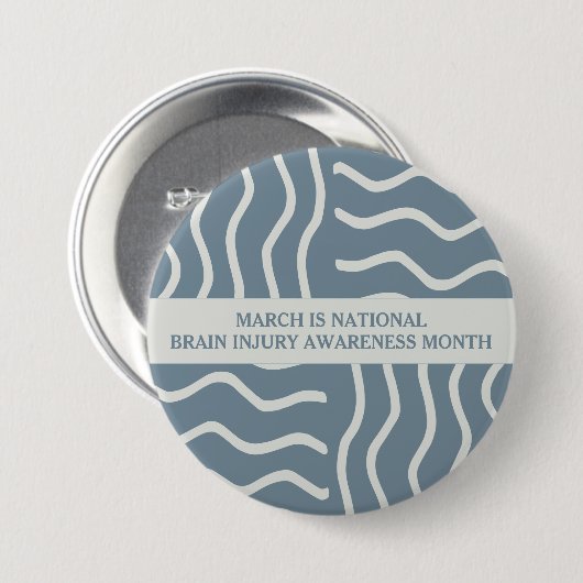 Eleganter Gray Brain Injury Awareness Month Button (Vorne & Hinten)