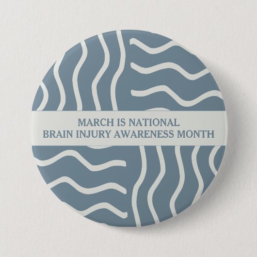 Eleganter Gray Brain Injury Awareness Month Button (Vorderseite)
