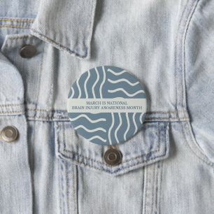 Eleganter Gray Brain Injury Awareness Month Button