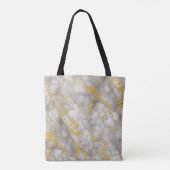 Eleganter Gray Marble Monogram Imitate Gold Glitze Tasche (Rückseite)
