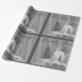 Eleganter Gray Retro Woodland Holiday Geschenkpapier (Ungerollt)