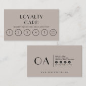 Eleganter Gray Taupe Neutral Boho Moderne 6 Punch Treuekarte (Vorne/Hinten)