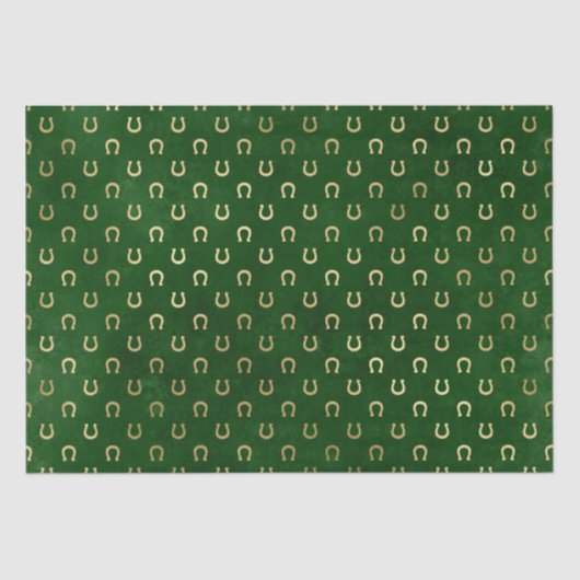 Eleganter Green and Gold Horse Shoe St Patrick's D Seidenpapier (Vorderseite)