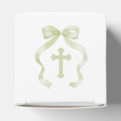 Eleganter Green Bow Baptism Cube Geschenkschachtel (Oben)