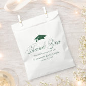 Eleganter Green Calligraphy Abschluss Vielen Dank Geschenktütchen (Ausgeschnitten)