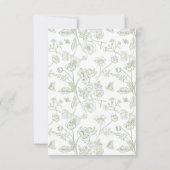 Eleganter Green Chinoiserie Floral Wedding QR Code RSVP Karte (Rückseite)