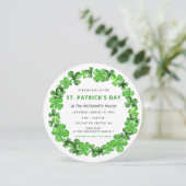Eleganter Green Clover Kleeblatt St Patricks Day Einladung (Stehend Vorderseite)