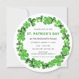 Eleganter Green Clover Kleeblatt St Patricks Day Einladung