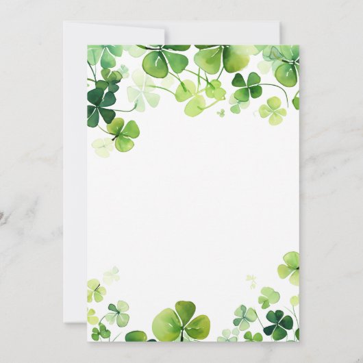 Eleganter Green Clover Kleeblatt St Patricks Day Einladung (Rückseite)