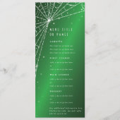 Eleganter Green Diamond Spider Web Flat 4 Course Menükarte (Vorderseite)