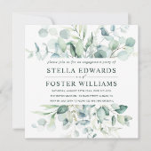 Eleganter Green Foliage Engagement Party Square Einladung (Vorderseite)