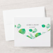 Eleganter Green Foliage QR-Code All In One Einladung (Rückseite)