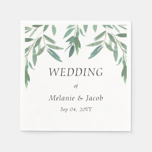 Eleganter Green Foliage Square Serviette