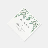 Eleganter Green Foliage Square Serviette (Ecke)