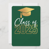 Eleganter Green & Gold Abschluss Einladung (Rückseite)