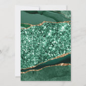 Eleganter Green & Gold Glitzer Agate 21. Geburtsta Einladung (Rückseite)