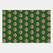 Eleganter Green Gold Glitzer Geschenkpapier Set (Vorderseite)