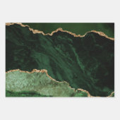 Eleganter Green Gold Glitzer Marble Agate Geschenkpapier Set (Vorderseite 2)