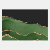Eleganter Green Gold Glitzer Marble Agate Geschenkpapier Set (Vorderseite)