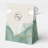 Eleganter Green Gold Glitzer - Personalize + Logo  Geschenkschachtel (Rückseite)