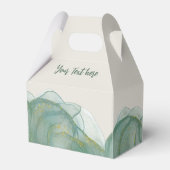 Eleganter Green Gold Glitzer - Personalize + Logo Geschenkschachtel (Vorderseite)