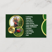 Eleganter Green Gold Lawncare Landscaping Service Visitenkarte (Rückseite)