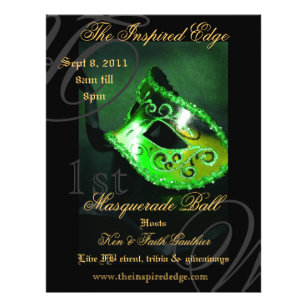 Eleganter Green Masquerade Ball Party Event Flyer