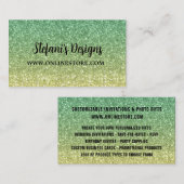 Eleganter Green Mint Ombre Glitzer Online Store Visitenkarte (Vorne/Hinten)