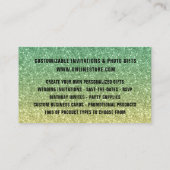 Eleganter Green Mint Ombre Glitzer Online Store Visitenkarte (Rückseite)